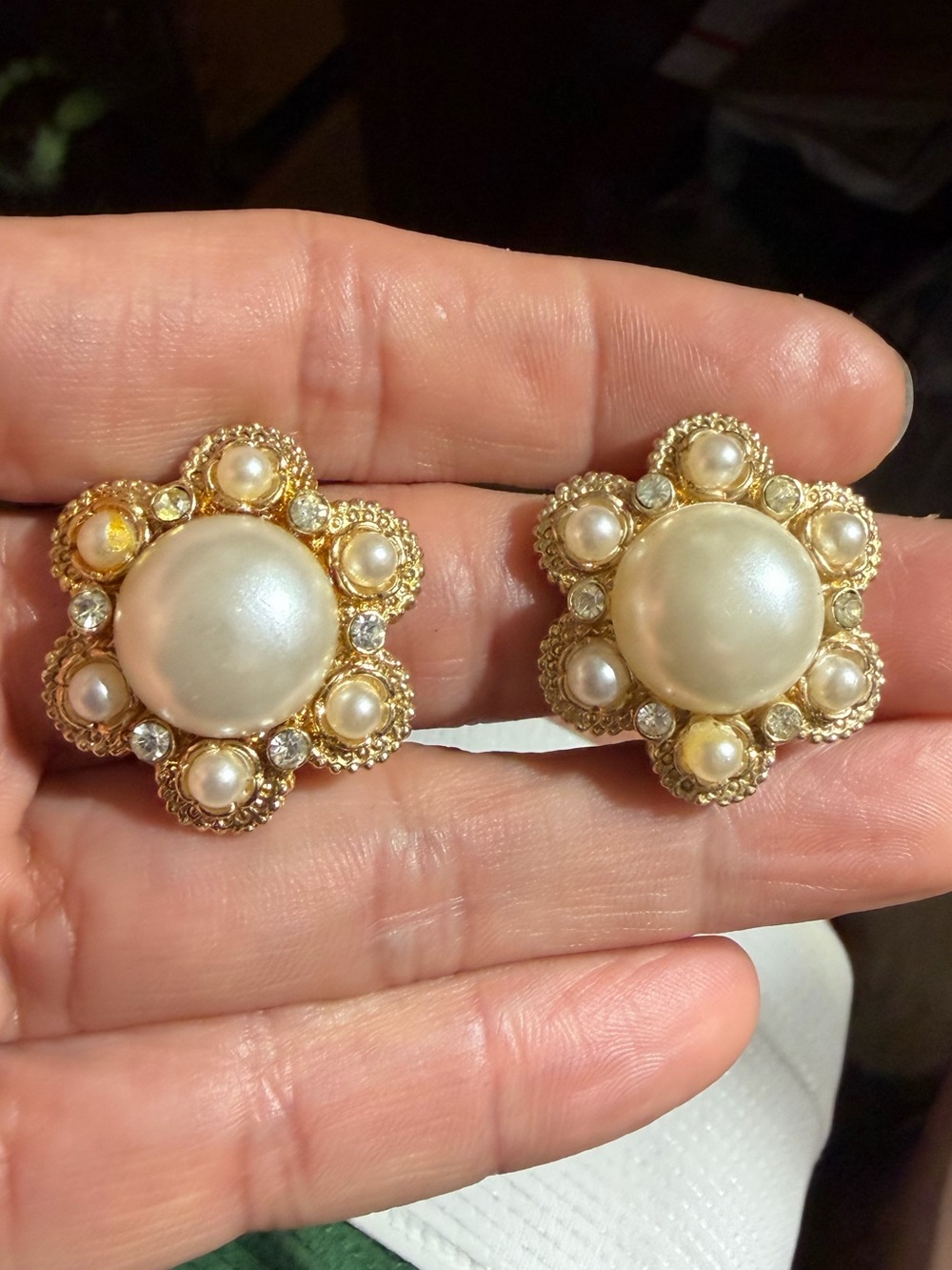 Vintage Sarah Coventry Moonlight Gold-Tone Clip-On Earrings